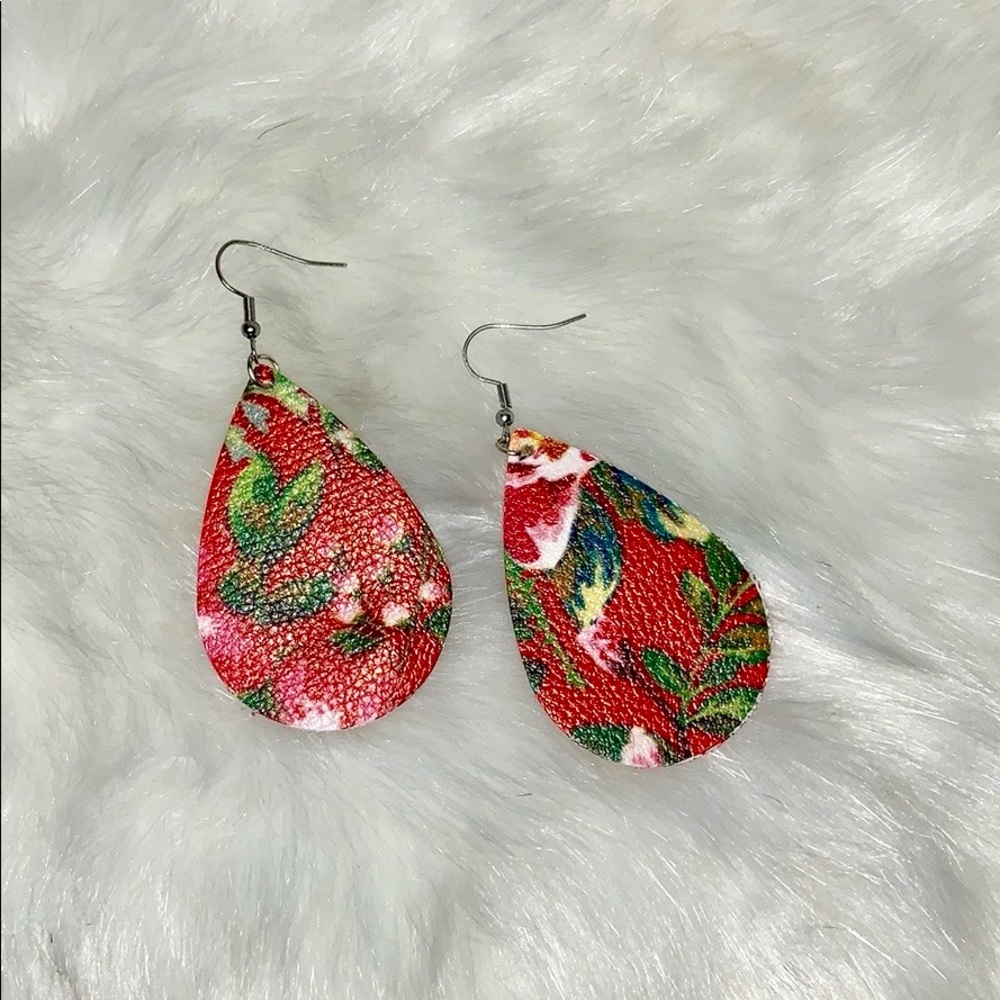 Floral Leather Earrings